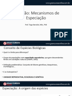 Evolução: Mecanismos de Especiação: Prof. Tiago Benoliel, MSC, PHD