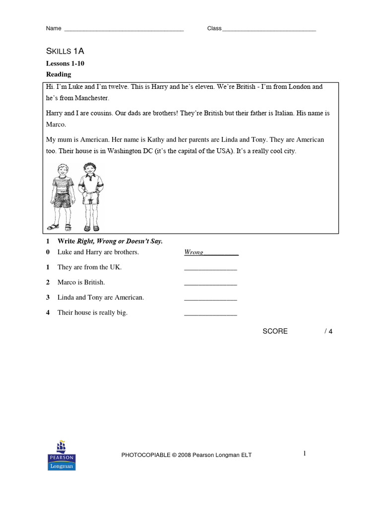 Skills Test 1 A | PDF