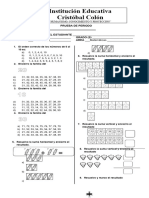 Evaluación Primer Periodo Matemáticas 1°