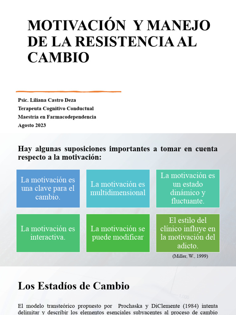 Motivación y Cambios en Adicciones | PDF | La dependencia de sustancias ...