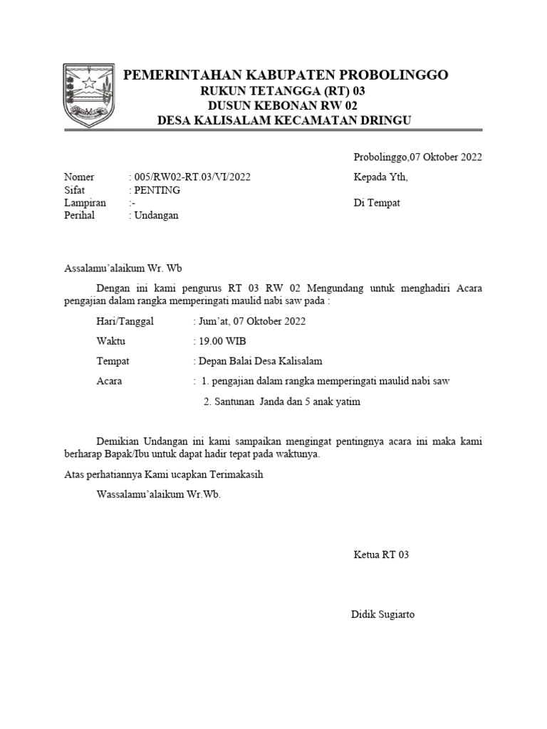 Undangan Maulid nabi | PDF