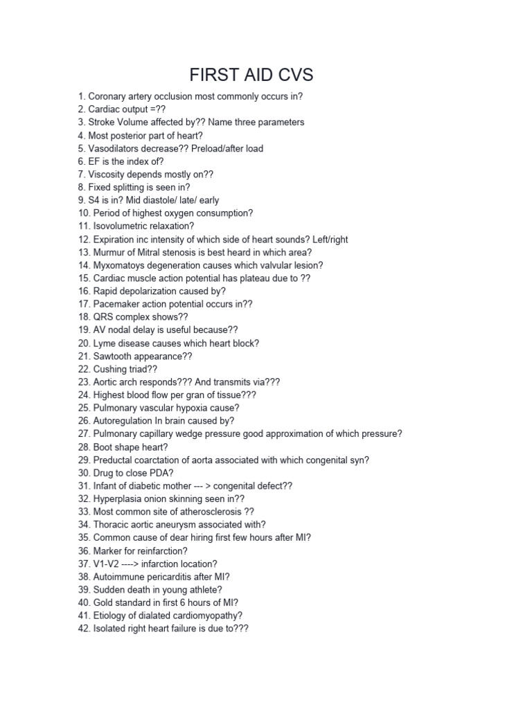 First Aid Cvs | PDF