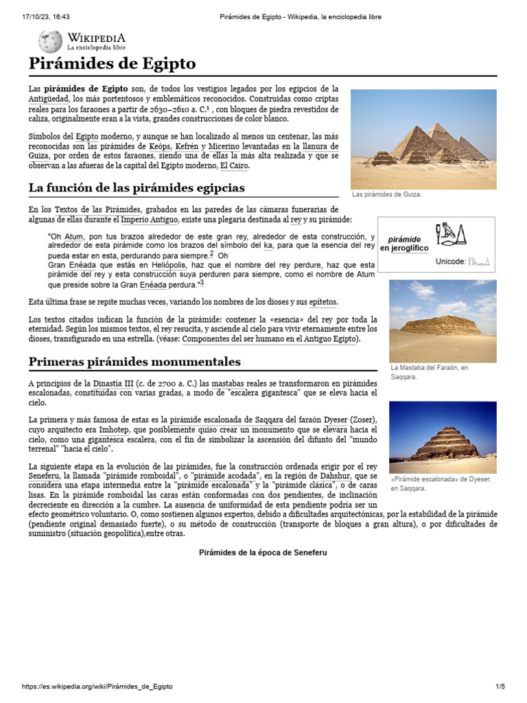 Pirámides de Egipto: Historia y Cantidad | PDF | Pirámides egipcias ...