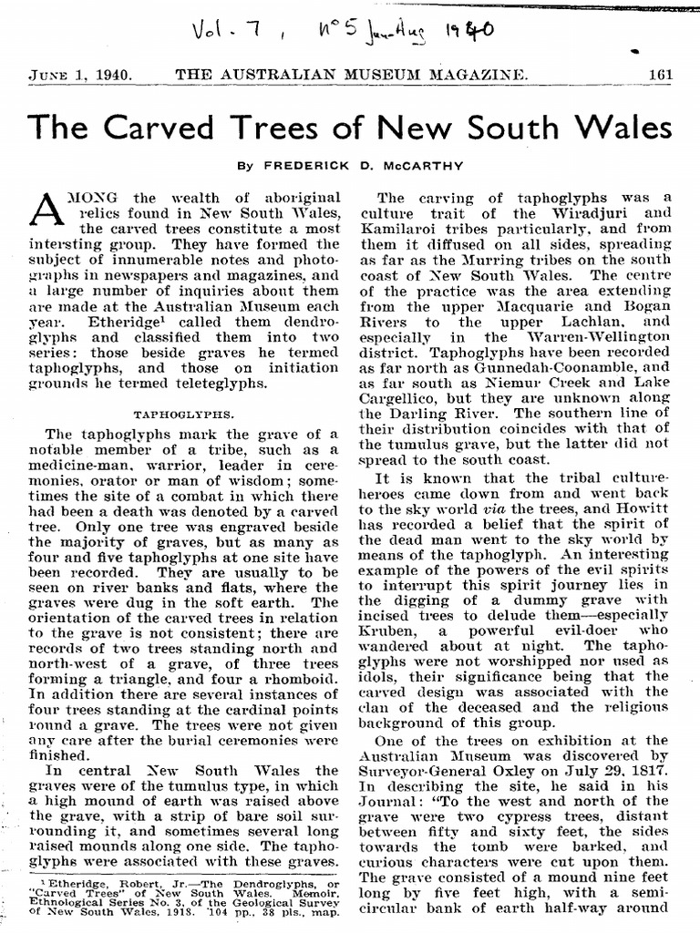 The carved trees of new south wales the australian museum magazine