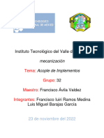 Reporte de Pràctica - Acople de Implementos Al Tractor, Mecanizacion