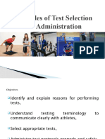 Principles of Test Selection and Administration Athlete Testing