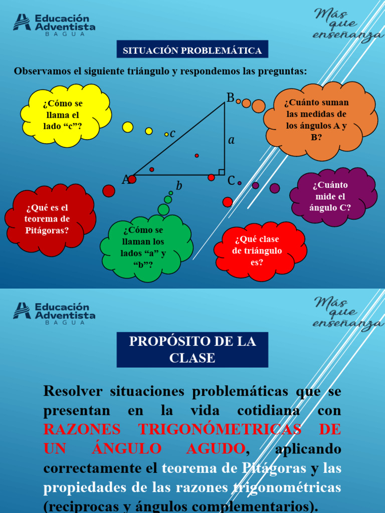 Razones Trigonométricas en Triángulos | PDF | Trigonometría | Triángulo