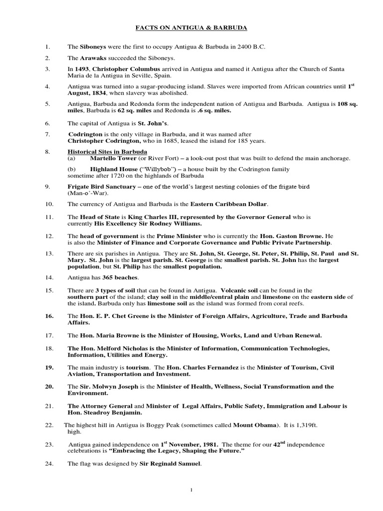 Antigua and Barbuda Fact Sheet 2023 | PDF