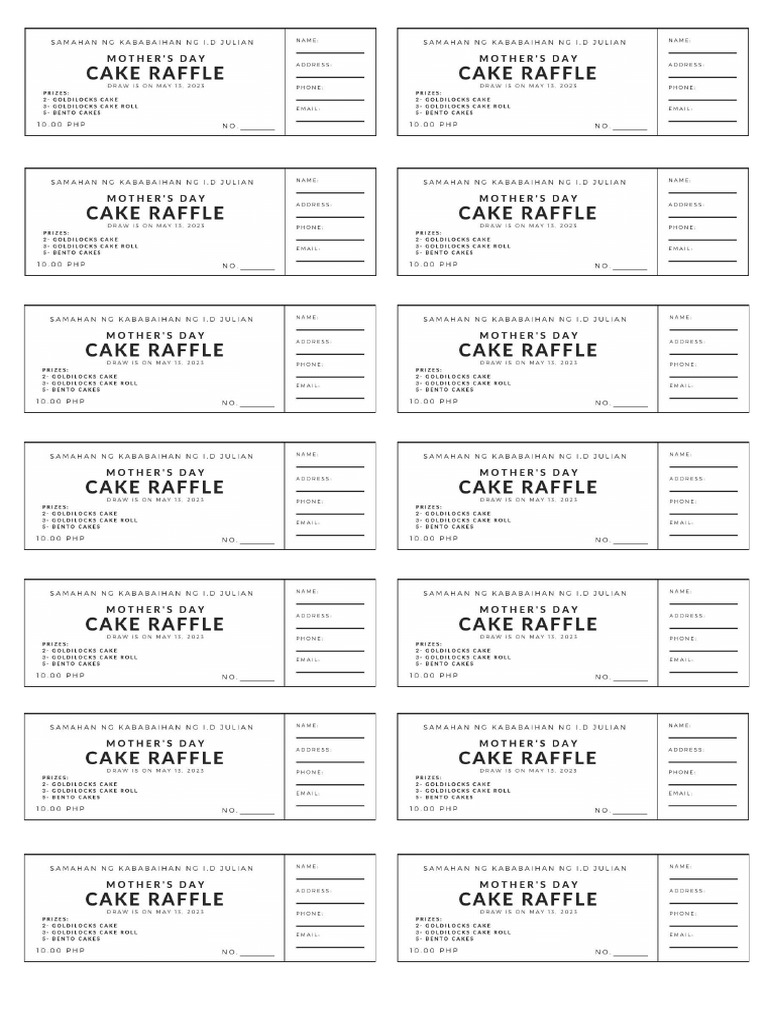 Cake Raffle D1 | PDF