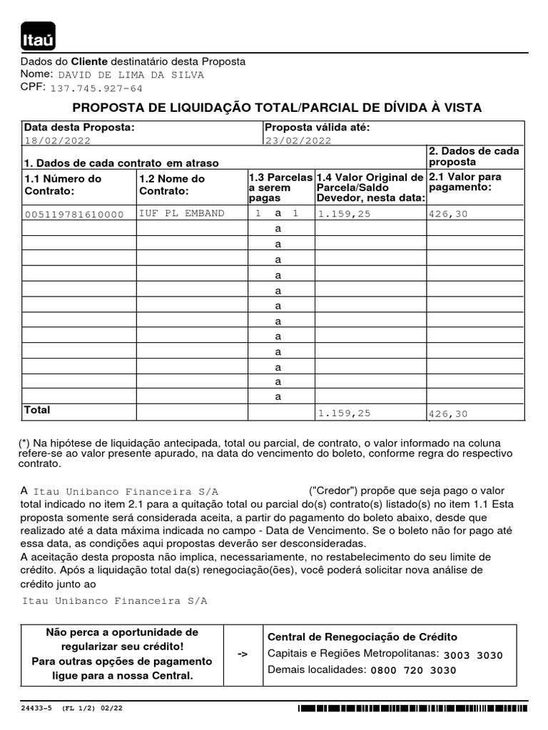 BOLETO ATUALIZADO ITAU visual data 8