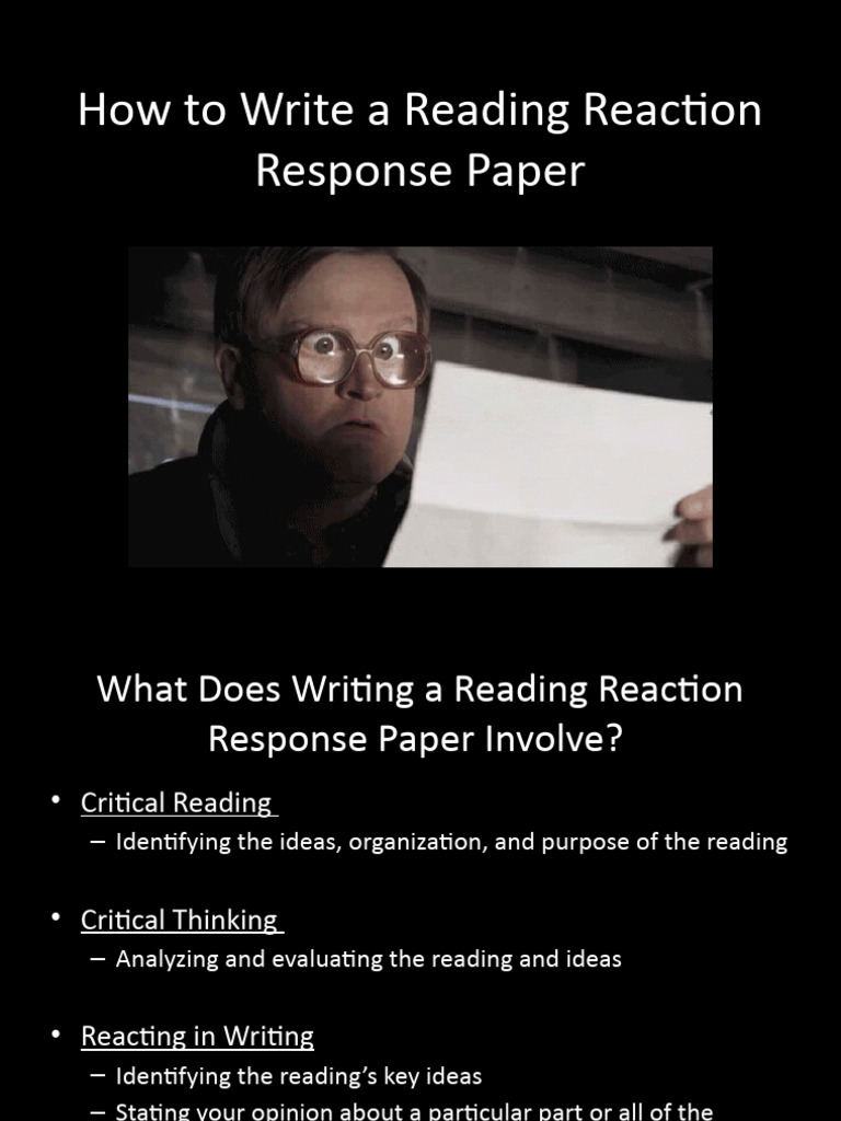 Writing A Reading Reaction Response Paper PDF Human Communication