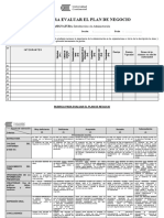 RÚBRICA - EVALUACIÓN-Plan de Negocios