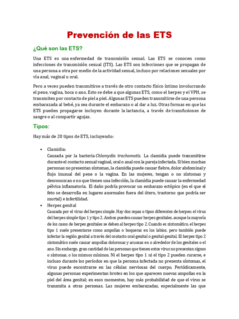 Prevención de Las ETS | PDF