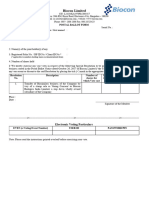 Biocon Limited - Postal Ballot Form