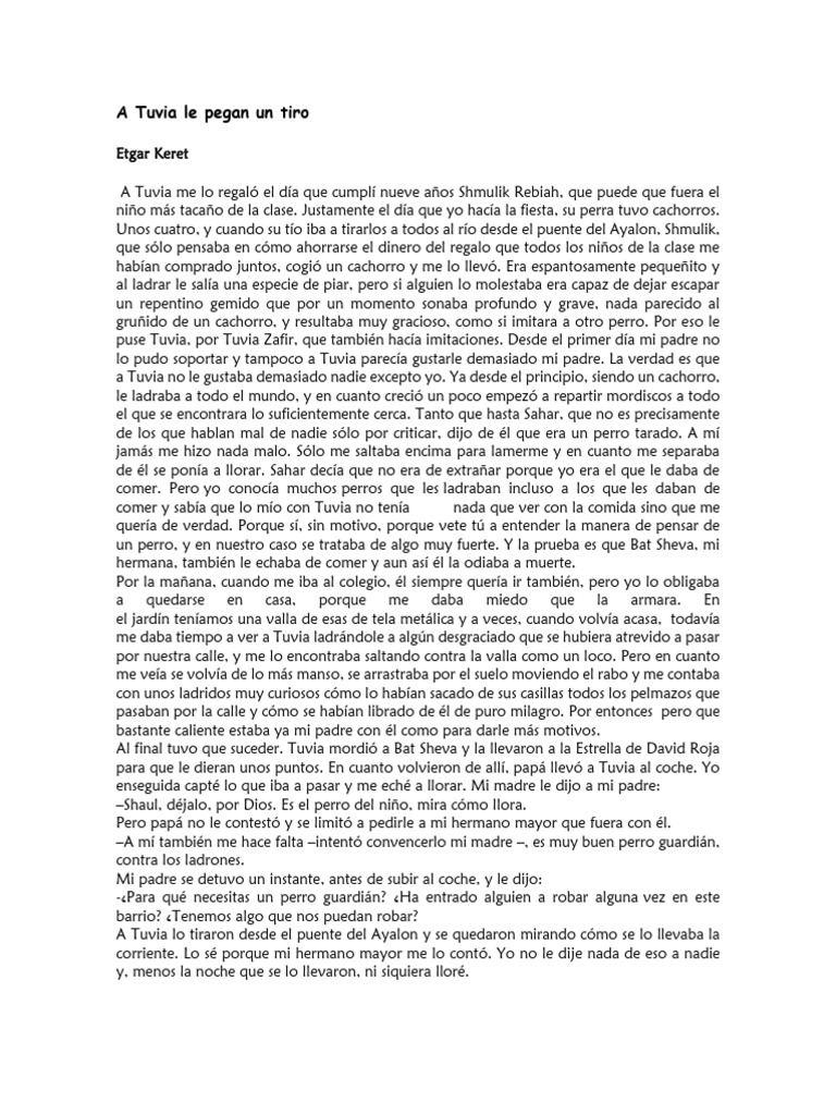 A Tuvia Le Pegan Un Tiro | PDF