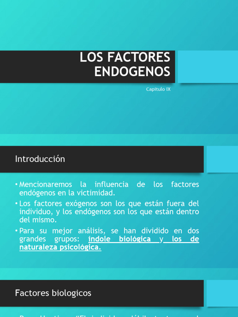 Factores Endógenos en la Victimización | PDF | Mente inconsciente ...