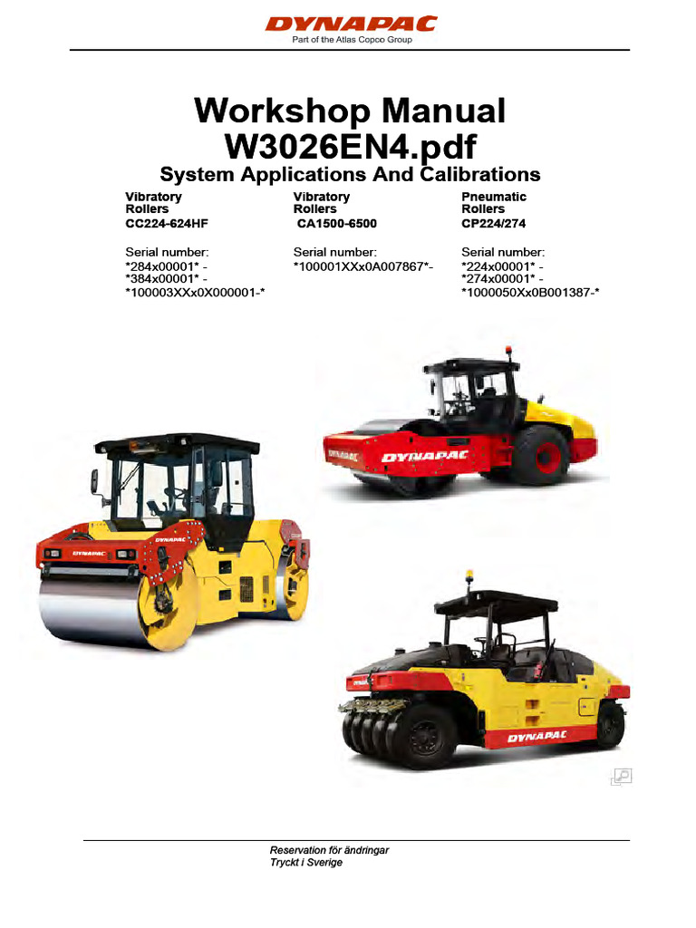 Dynapac Roller Workshop Manual | PDF