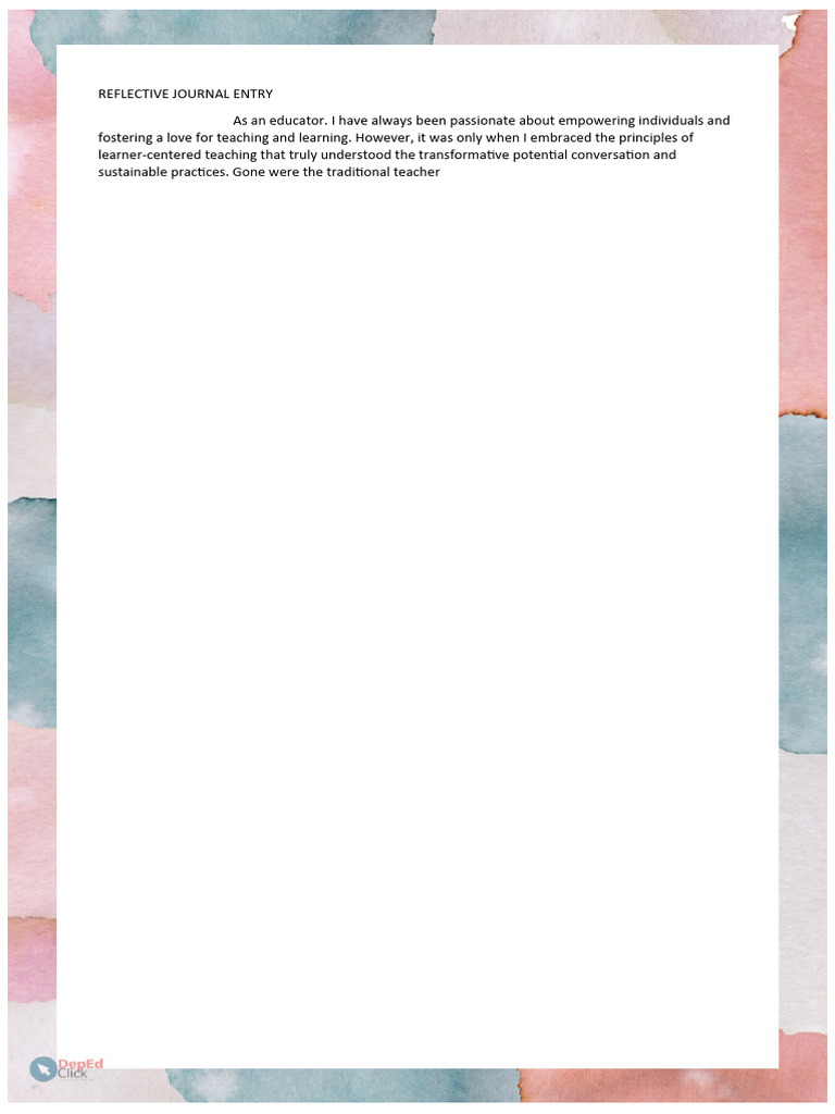 Reflective Journal Entry | PDF