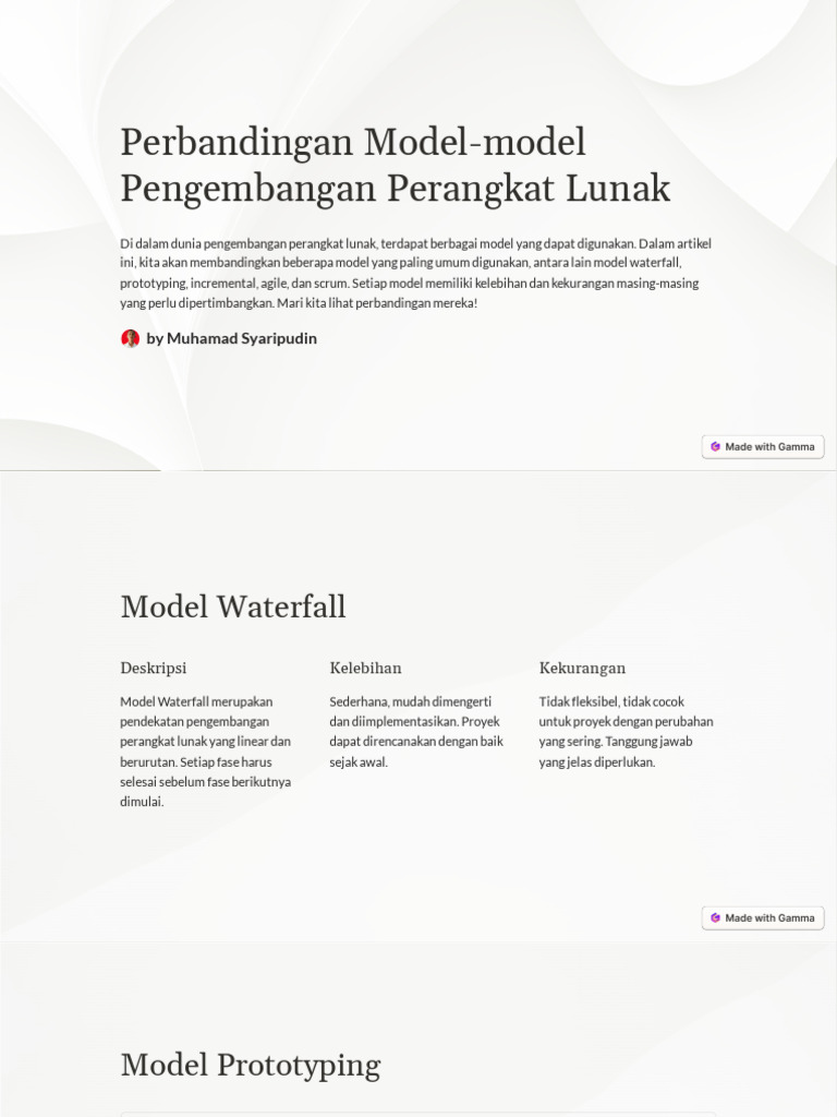Perbandingan Model Pengembangan Perangkat | PDF