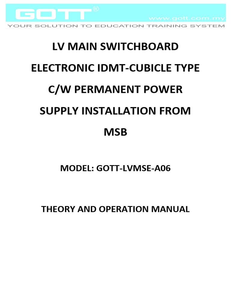 LV Main Switchboard Manual | PDF | Mains Electricity | Physical Quantities