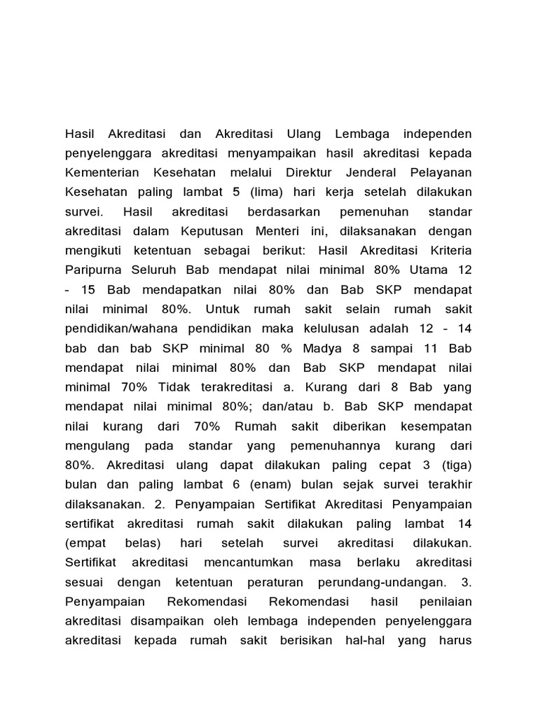 Hasil Akreditasi Dan Akreditasi Ulang Lembaga Independen Penyelenggara