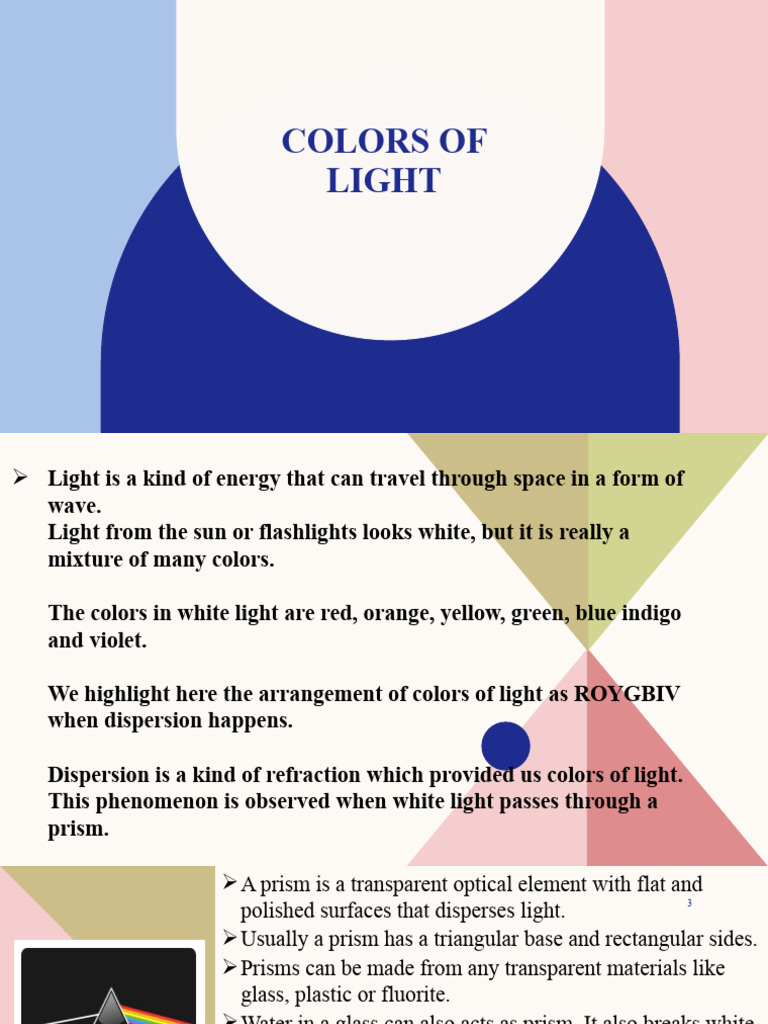 Colors of light pdf refraction light