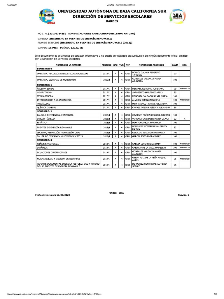 Uabcs kardex de alumnos pdf