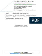 Informe N°007-2021 - Solicito Los Saldos de Cuenta Contable 1503 Al 31 de Diciembre Del 2020