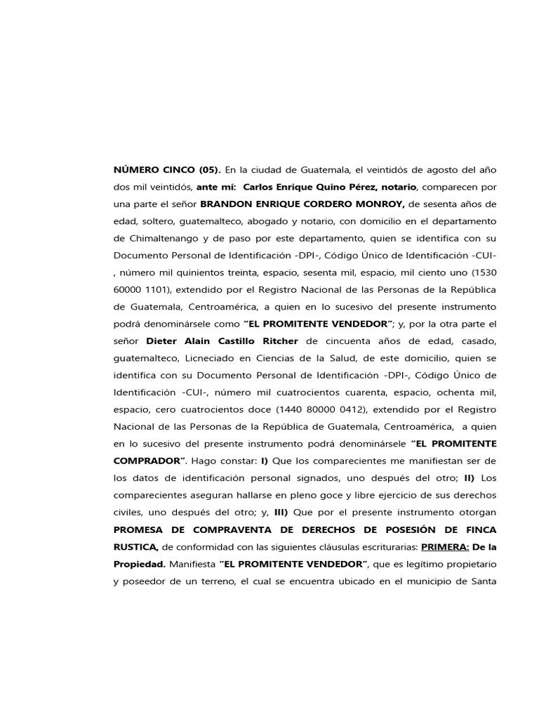 Promesa de Compraventa en Chimaltenango | PDF | Ley común | Justicia
