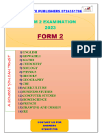 Form 2 Term 2 2023 Exams