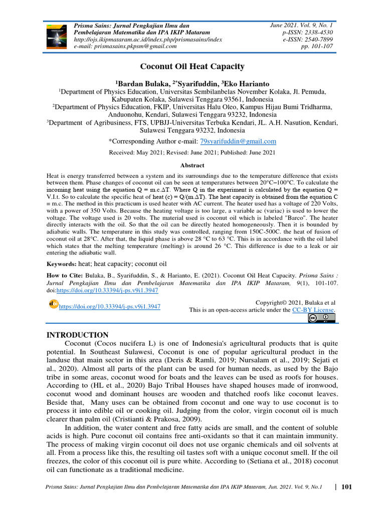 Hot huat oil Heat Capacity PDF