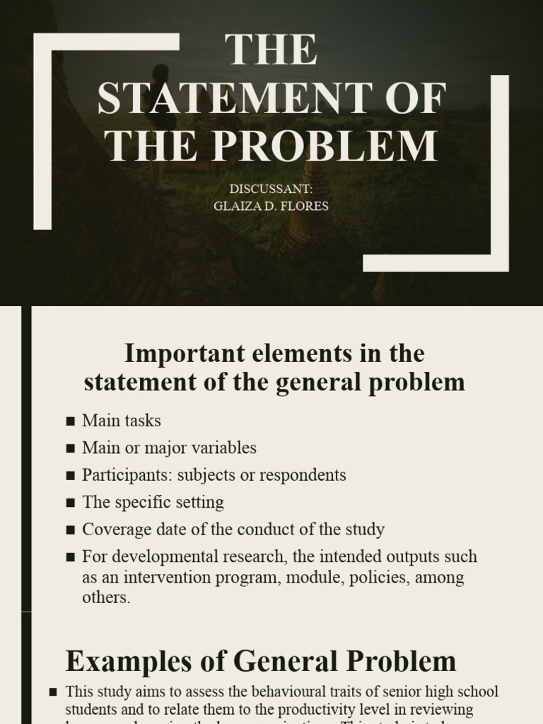 The Statement of The Problem | PDF | Experiment | Cognition