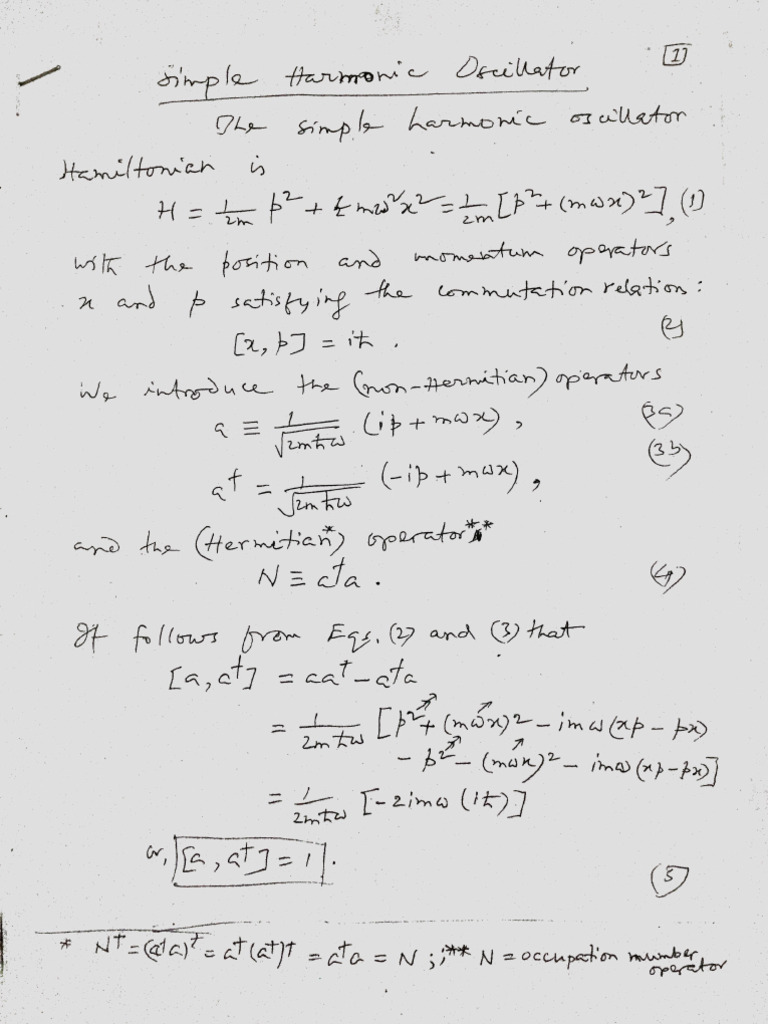 Simple Harmonic Oscillator PDF
