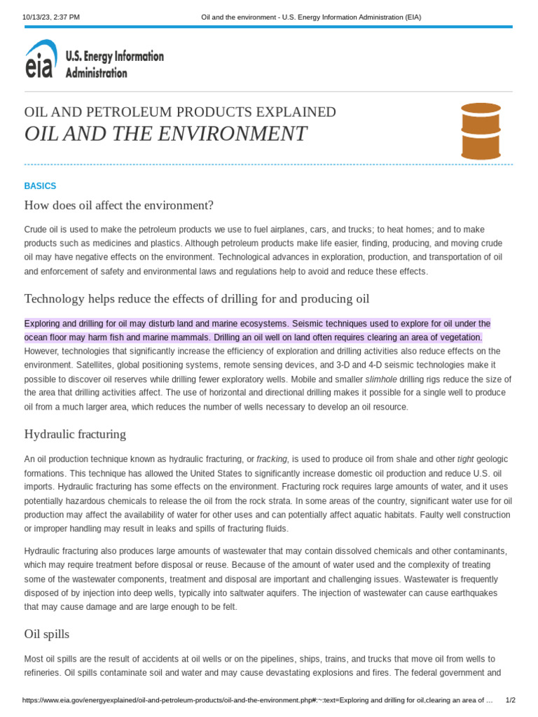 Oil and The Environment - U.S. Energy Information Administration (EIA ...