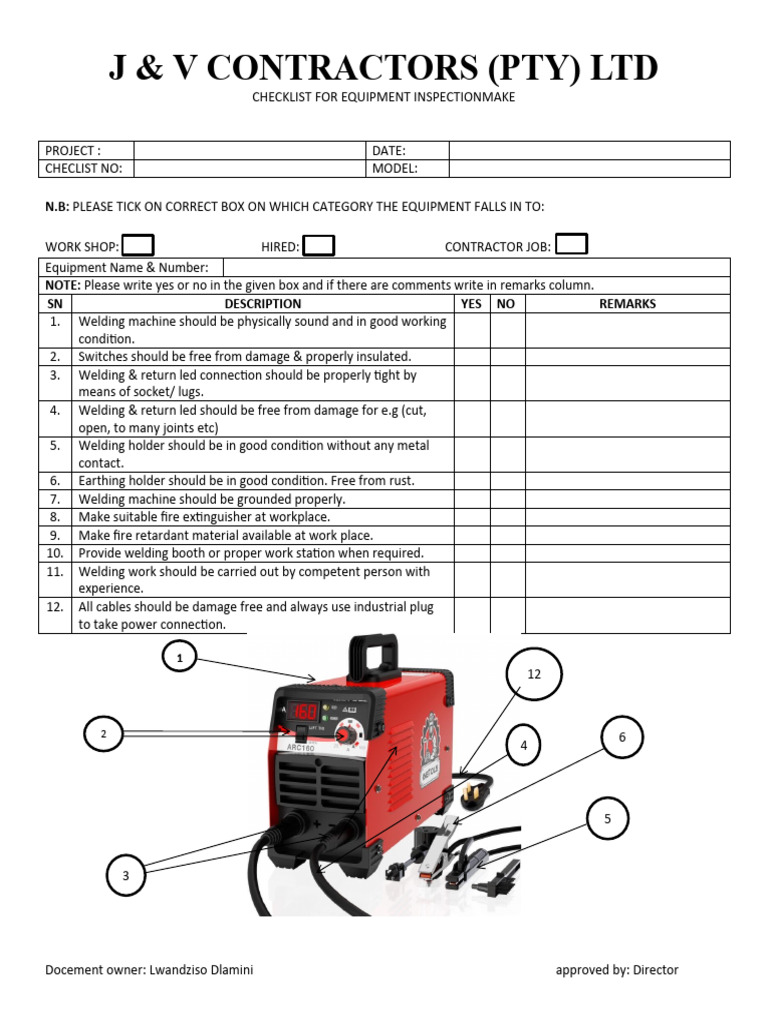 Welding Machine Inspection PDF Electrical Connector Welding