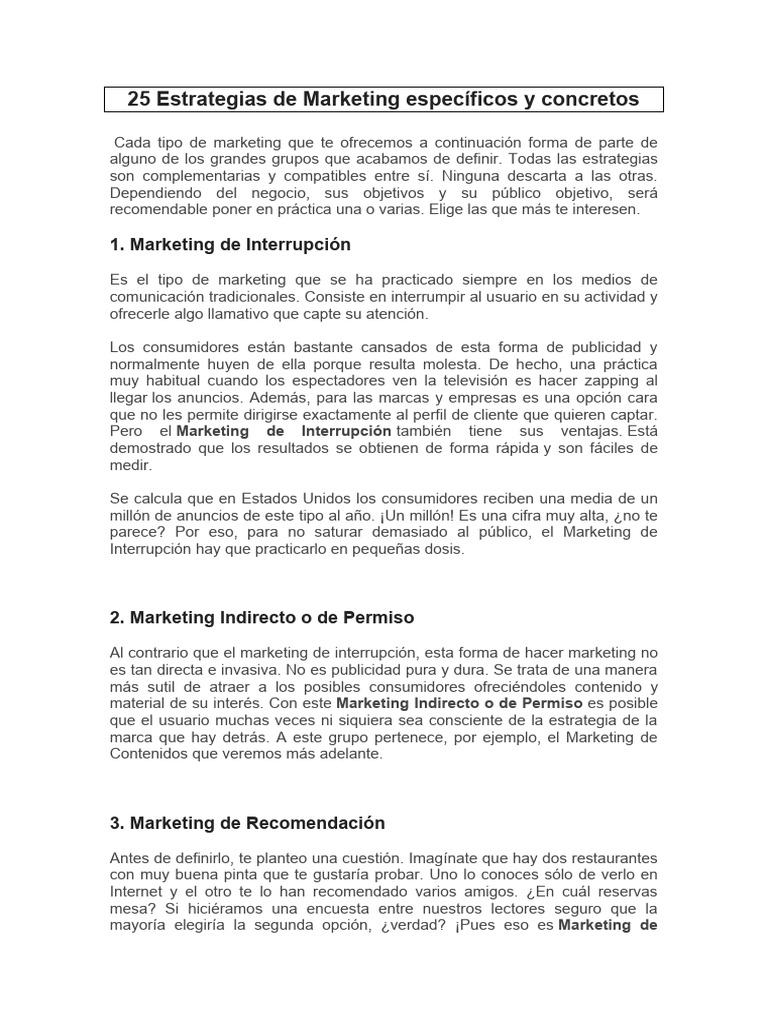 25 Estrategias de Marketing Efectivas | PDF | Negocios