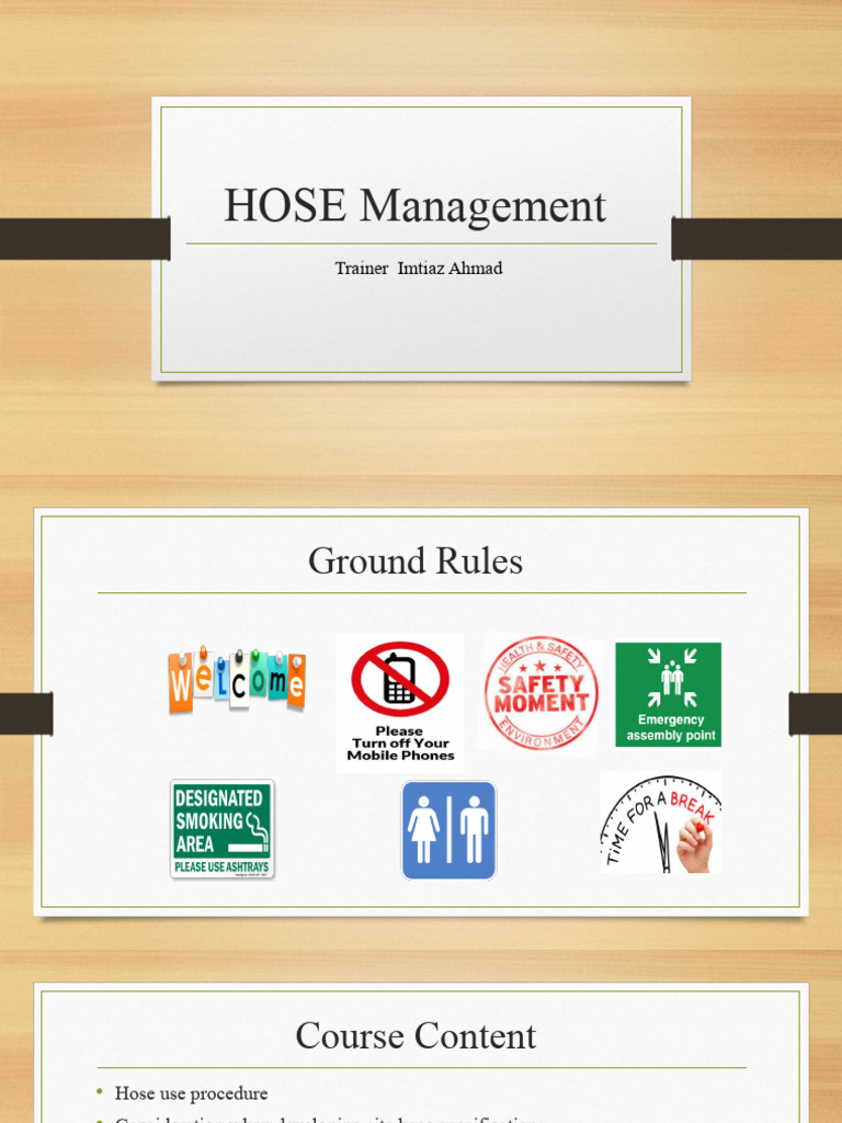 HOSE Management PDF Water Fire Safety