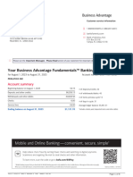 Your Business Advantage Fundamentals™ Banking: Account Summary