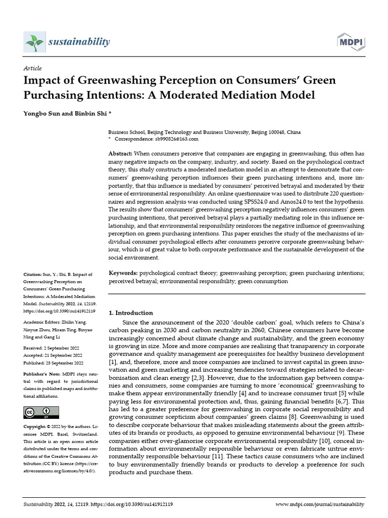 Impact of Greenwashing Perception On Consumers GR | PDF | Behavior ...