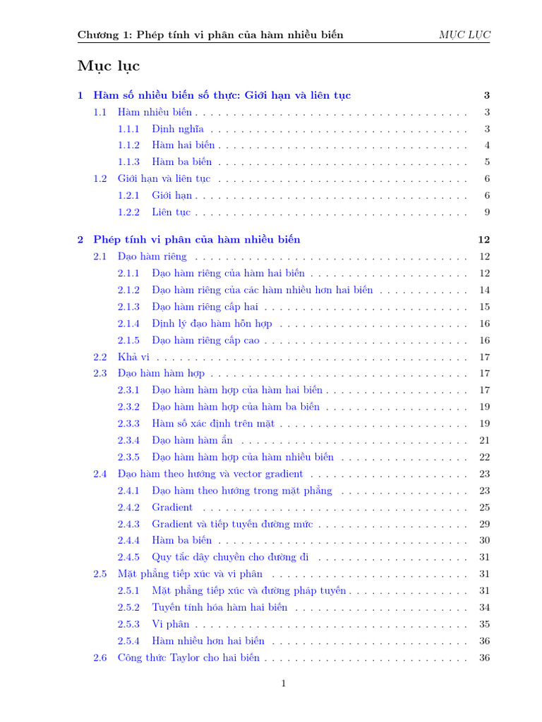Chuong 1 phep tinh vi phan cua ham nhieu bien pdf
