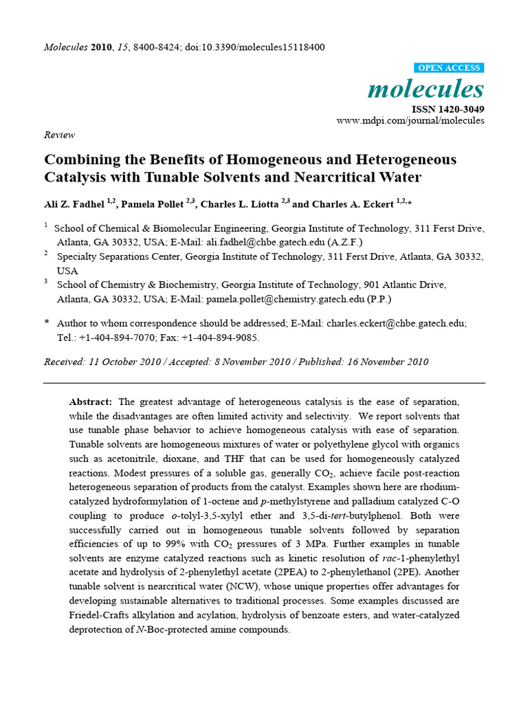 Combining The Benefits of Homogeneous and Heterogeneous Catalysis With
