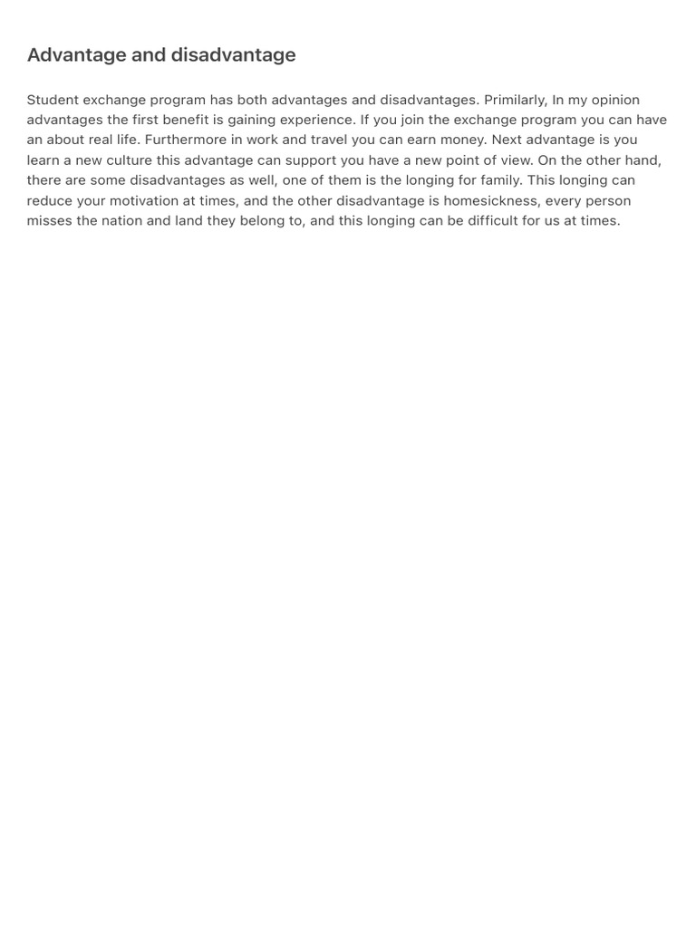 Advantage and Disadvantage | PDF