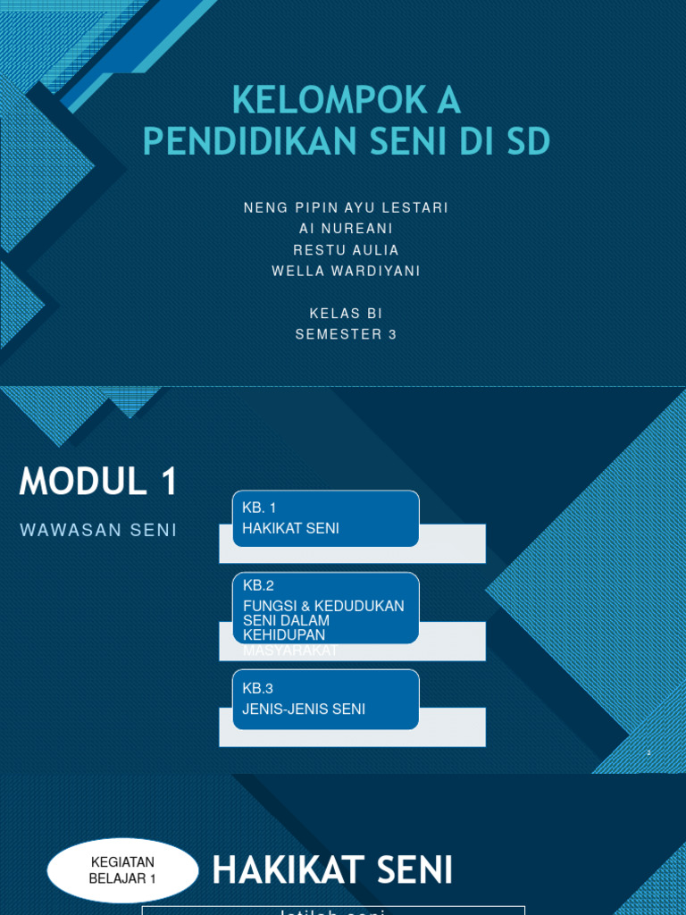 Modul 1 Dan 2 Pendidikan Seni Di SD | PDF