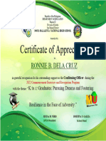 Certificate of Appreciation-Confirming Officer