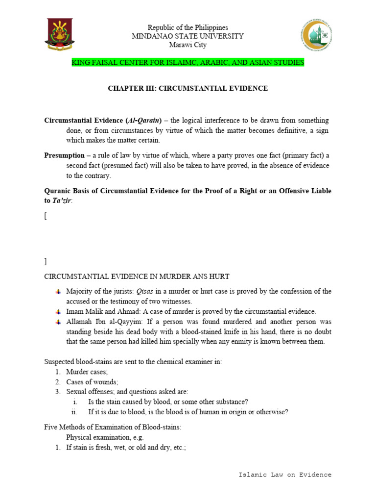 Circumstantial Evidence PDF Circumstantial Evidence Common Law