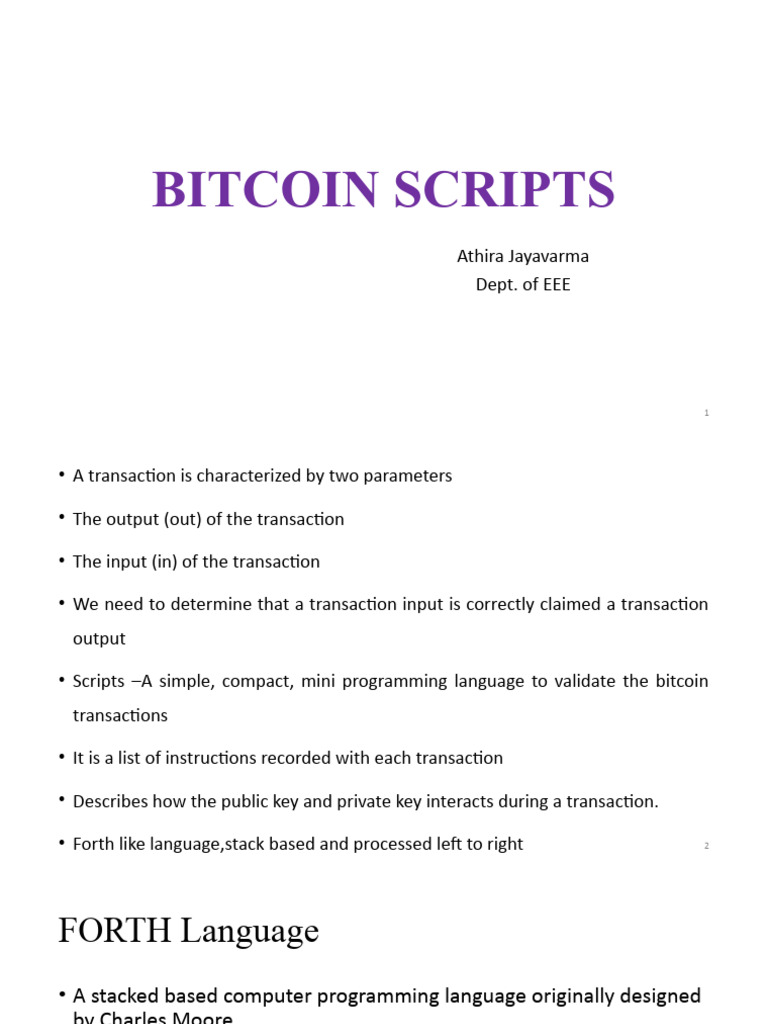 PPT7-Bitcoin Scripts | PDF | Computers