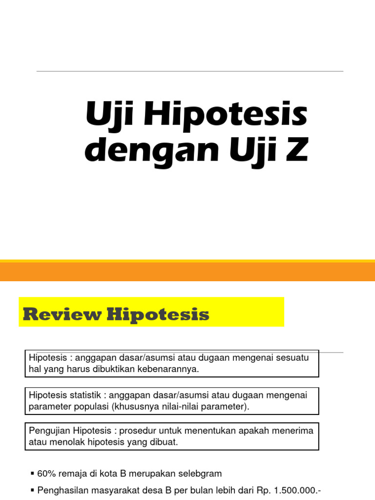 Uji Hipotesisis Dan Uji Z | PDF
