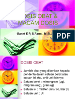 Kuliah 4 Dosis Obat & Macam Dosis Ganet