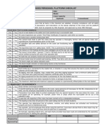 Suspended Personnel Platform Check List