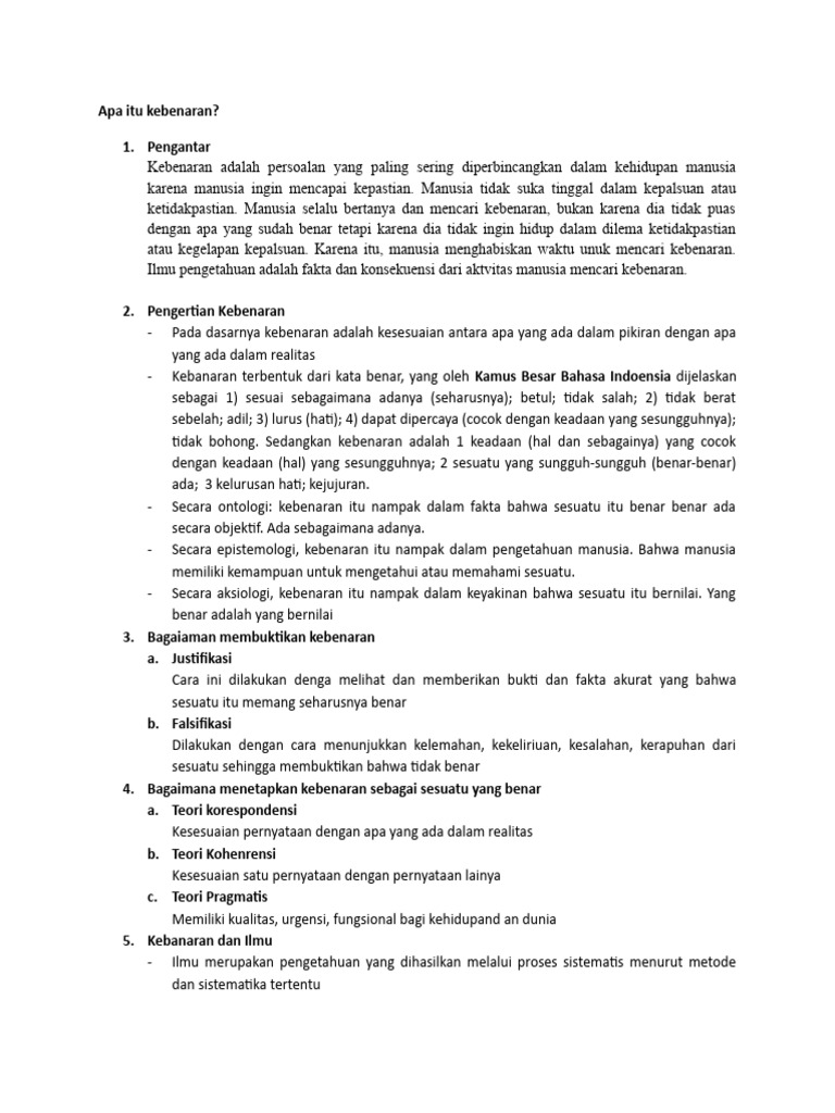 kebenaran fakta dalam kehidupan sehari-hari